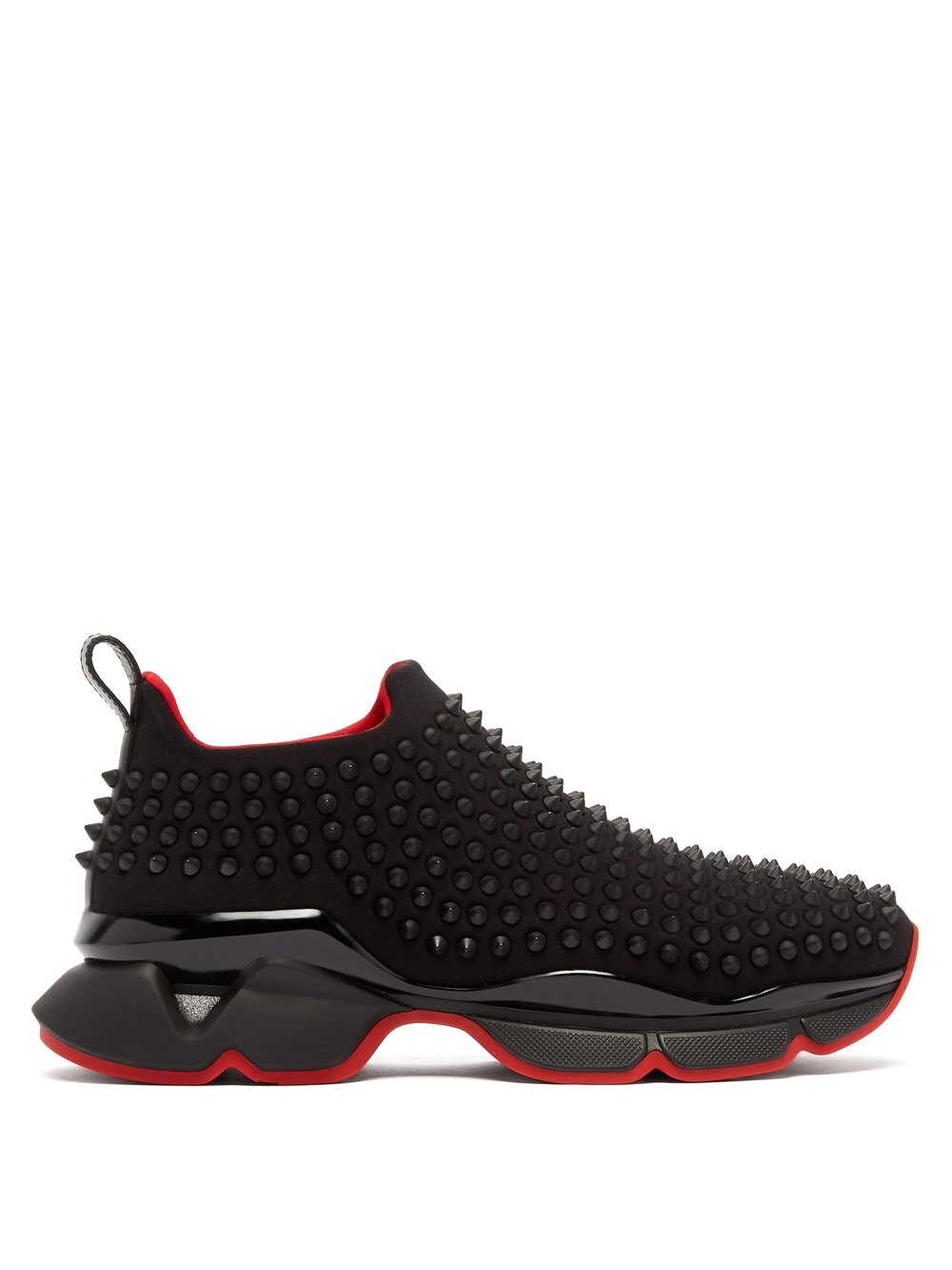 

Кроссовки spike из неопрена с заклепками Christian Louboutin, черный