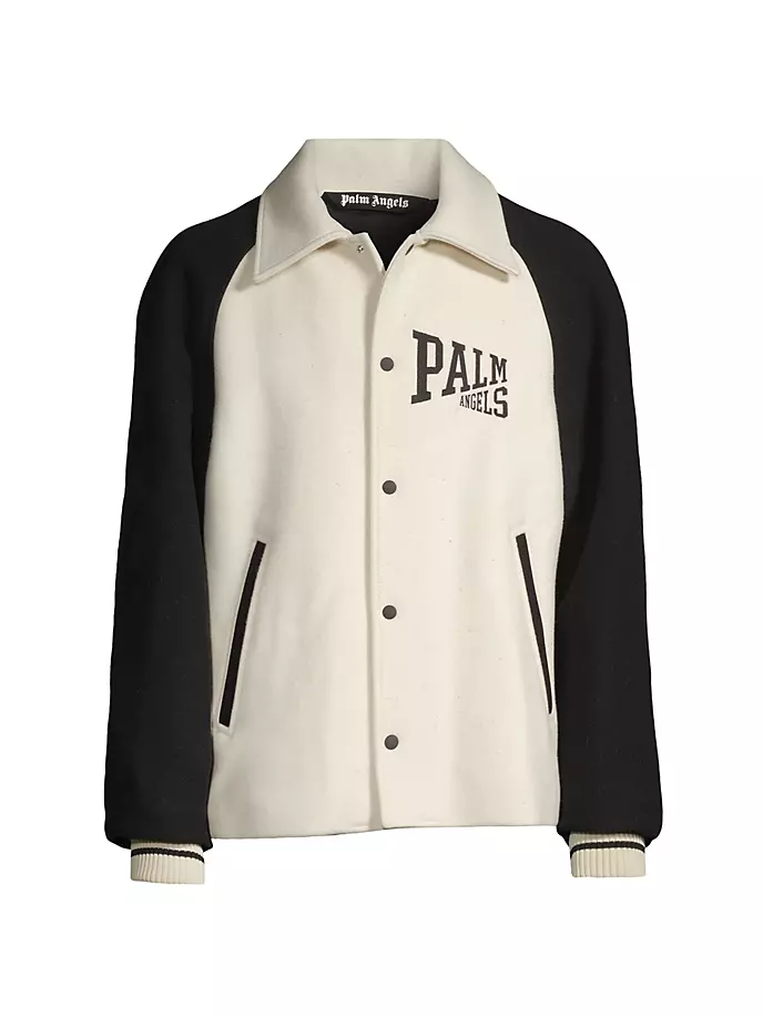

Шерстяная куртка с логотипом Palm Angels, цвет butter black