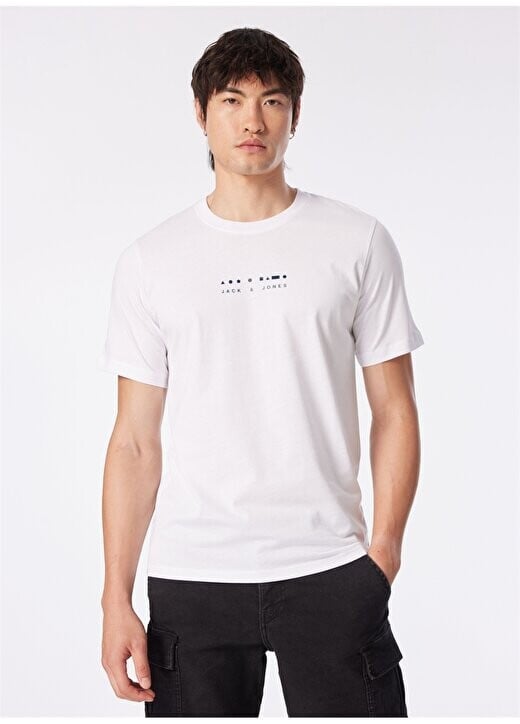 

Белая мужская футболка с круглым вырезом JCOLINCOLN TEE SS CREW NECK EXC Jack & Jones, белый