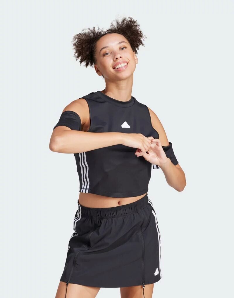 Черный укороченный топ adidas Dance