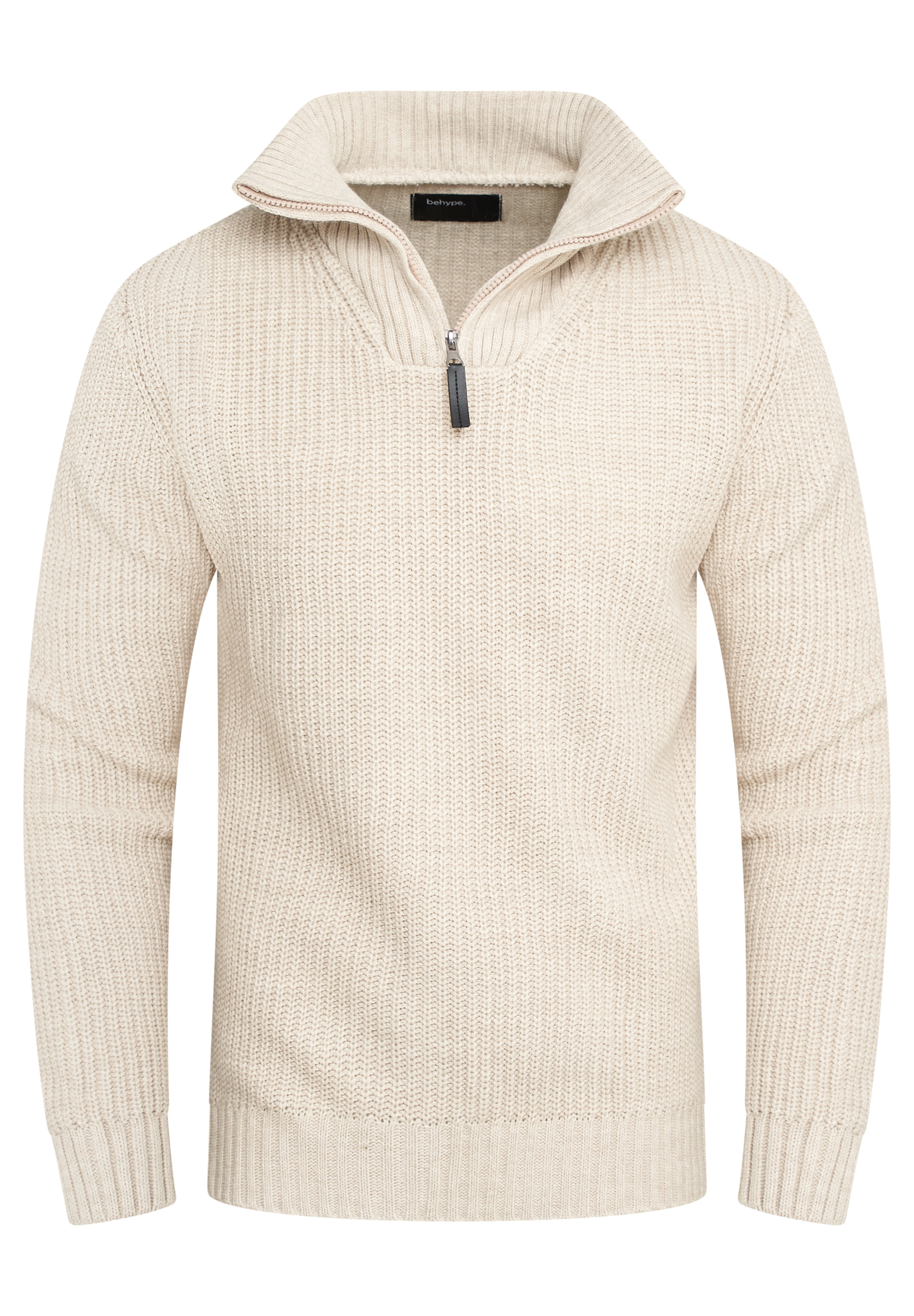 Пуловер behype MKZIP78, бежевый пуловер behype mkboni серый