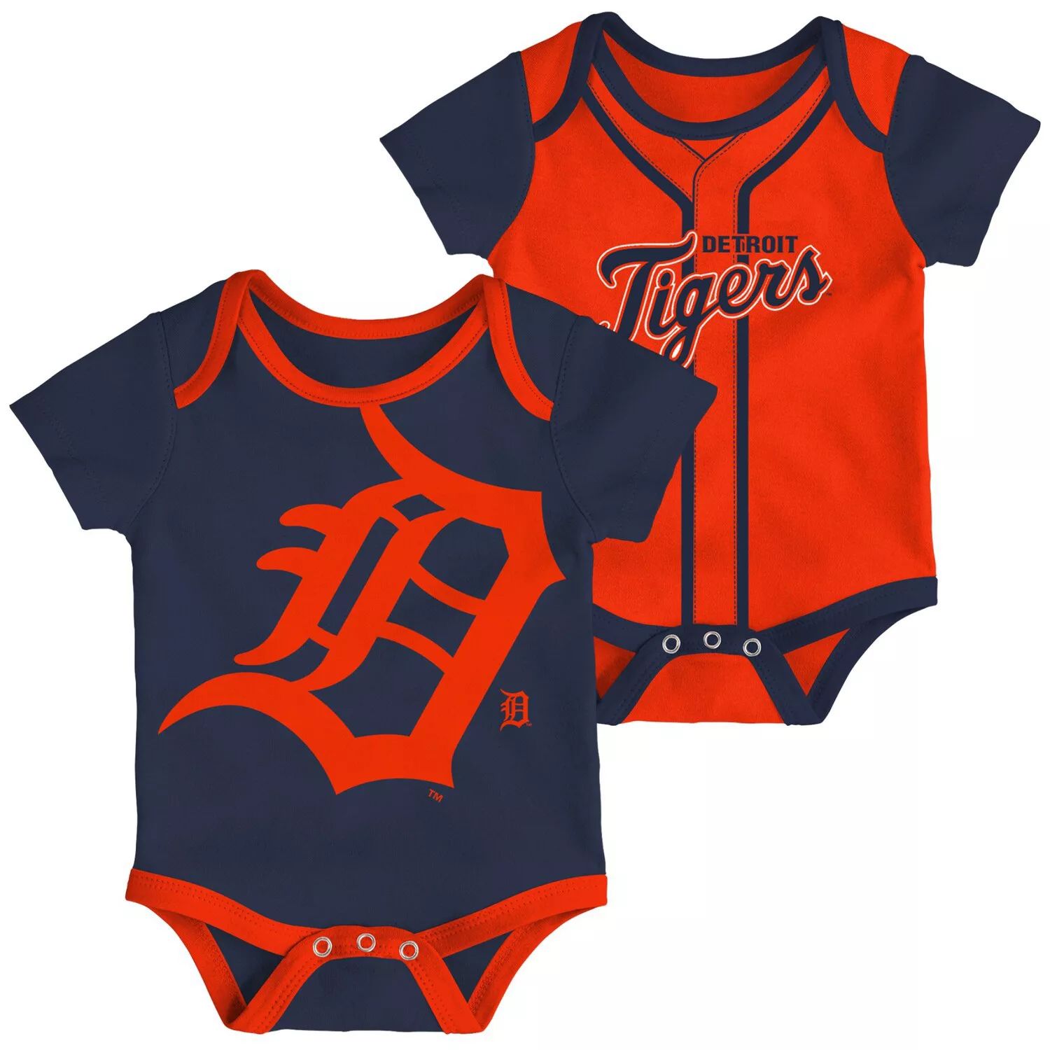 цена Комплект из 2 двойных боди для младенцев темно-синего/оранжевого цвета Detroit Tigers Outerstuff