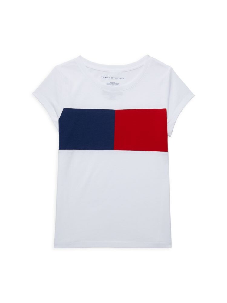 

Футболка с логотипом маленькой девочки Tommy Hilfiger, белый