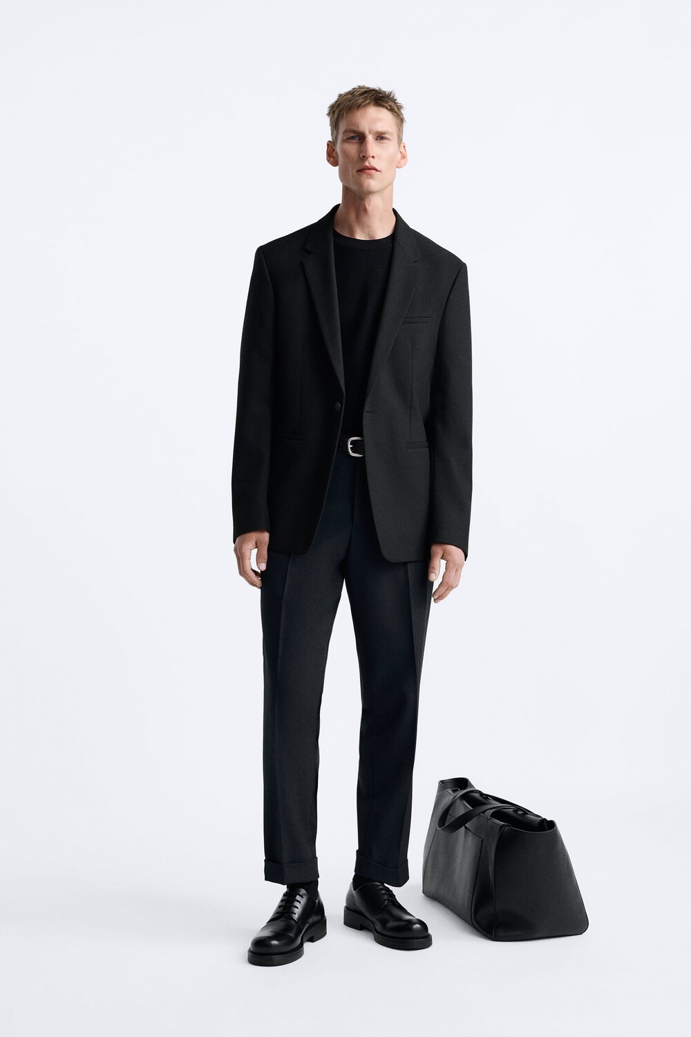 

Куртка из текстурированного костюма Zara, черный