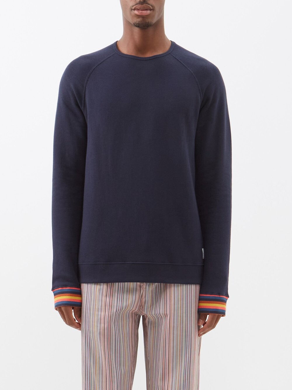

Пижамный топ artist stripe из хлопкового джерси Paul Smith, синий