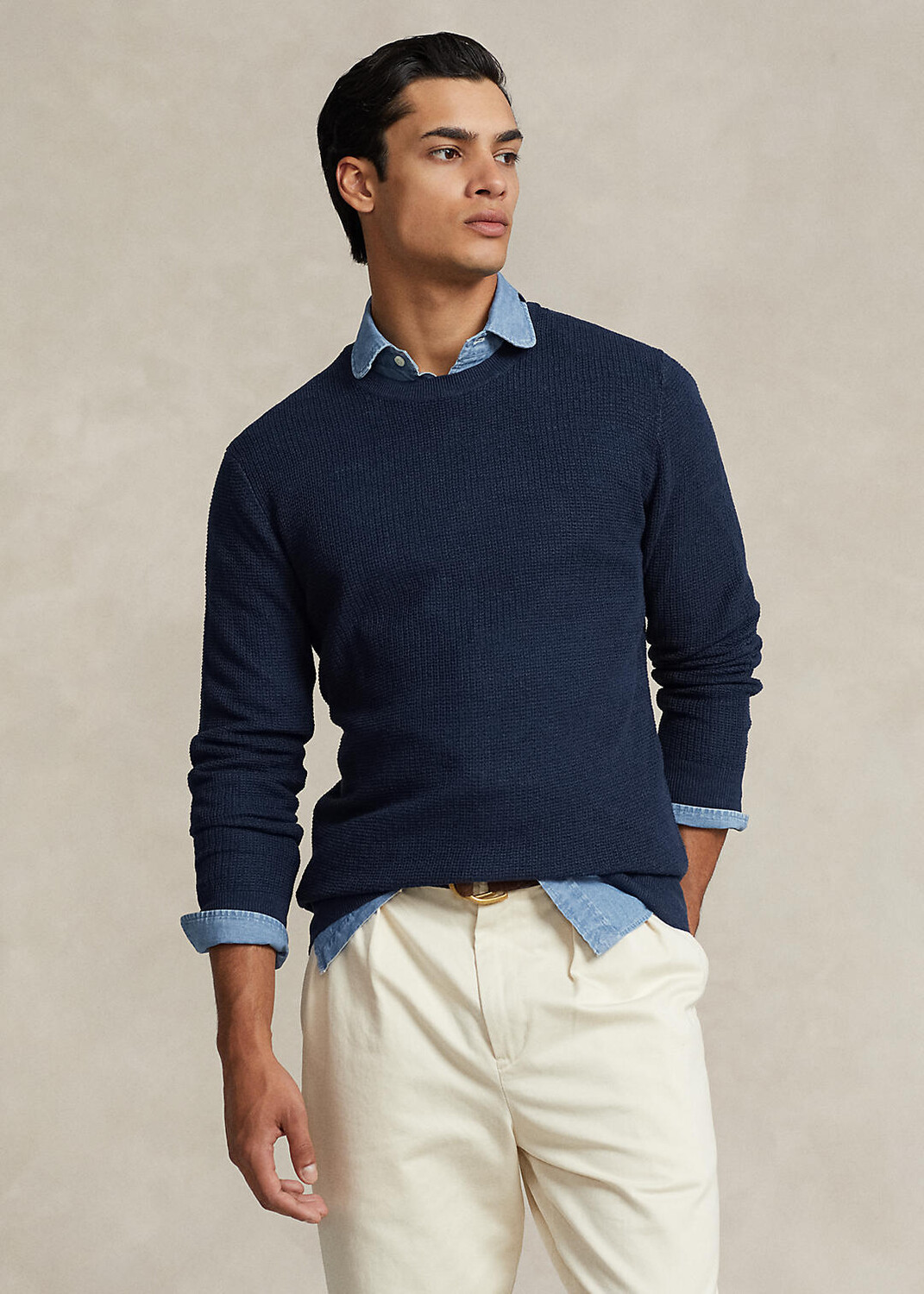 

Фактурный льняной свитер с круглым вырезом Ralph Lauren