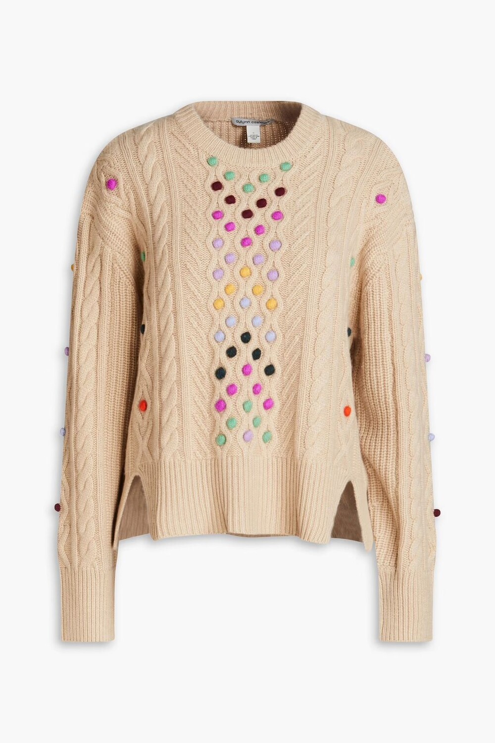 

Свитер косой вязки с помпоном Autumn Cashmere, бежевый