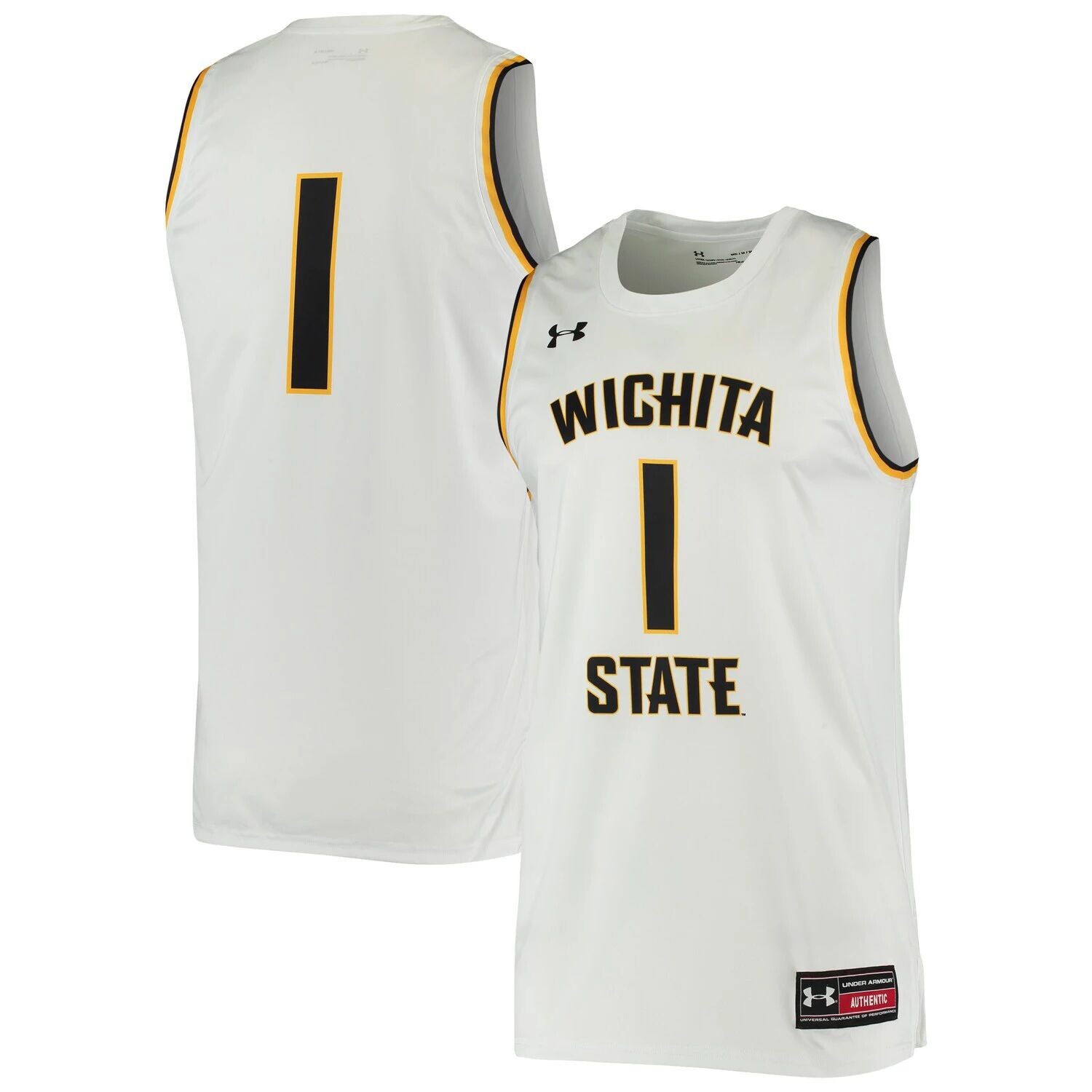 

Мужская белая баскетбольная майка Under Armour #1 Wichita State Shockers