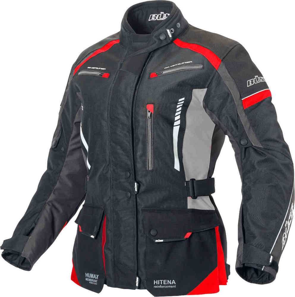 Женская мотоциклетная текстильная куртка Torino II Büse, черный красный мотоциклетная текстильная куртка torino ii büse черный темно серый