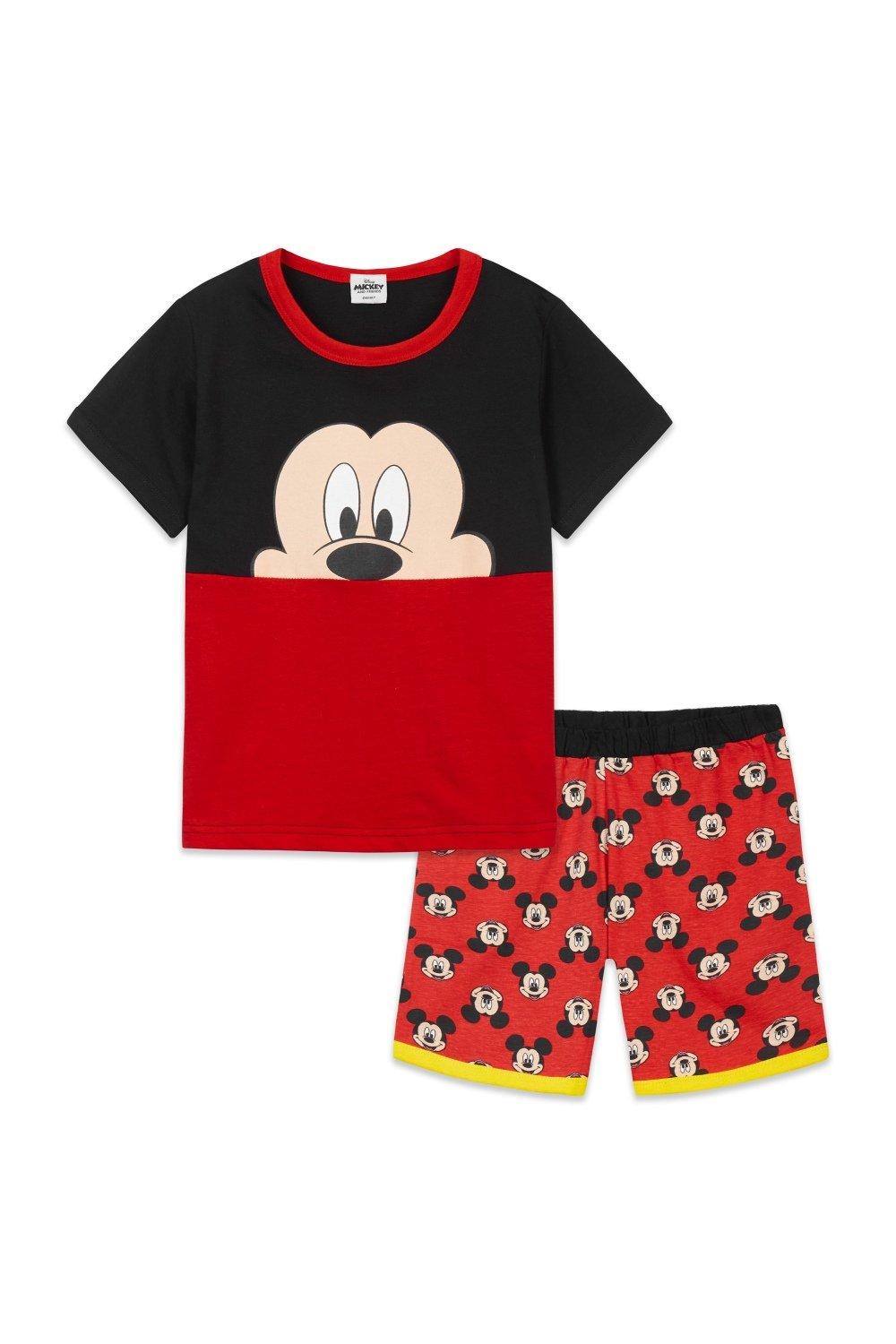 Короткий пижамный комплект с Микки Маусом Disney, мультиколор
