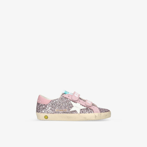 

Низкие кроссовки Old School из кожи и блесток, 6–9 лет Golden Goose, розовый