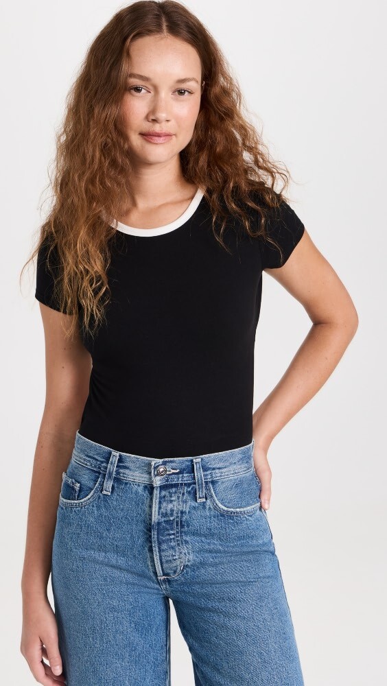 

Боди Reformation Alma Knit Thong, черный