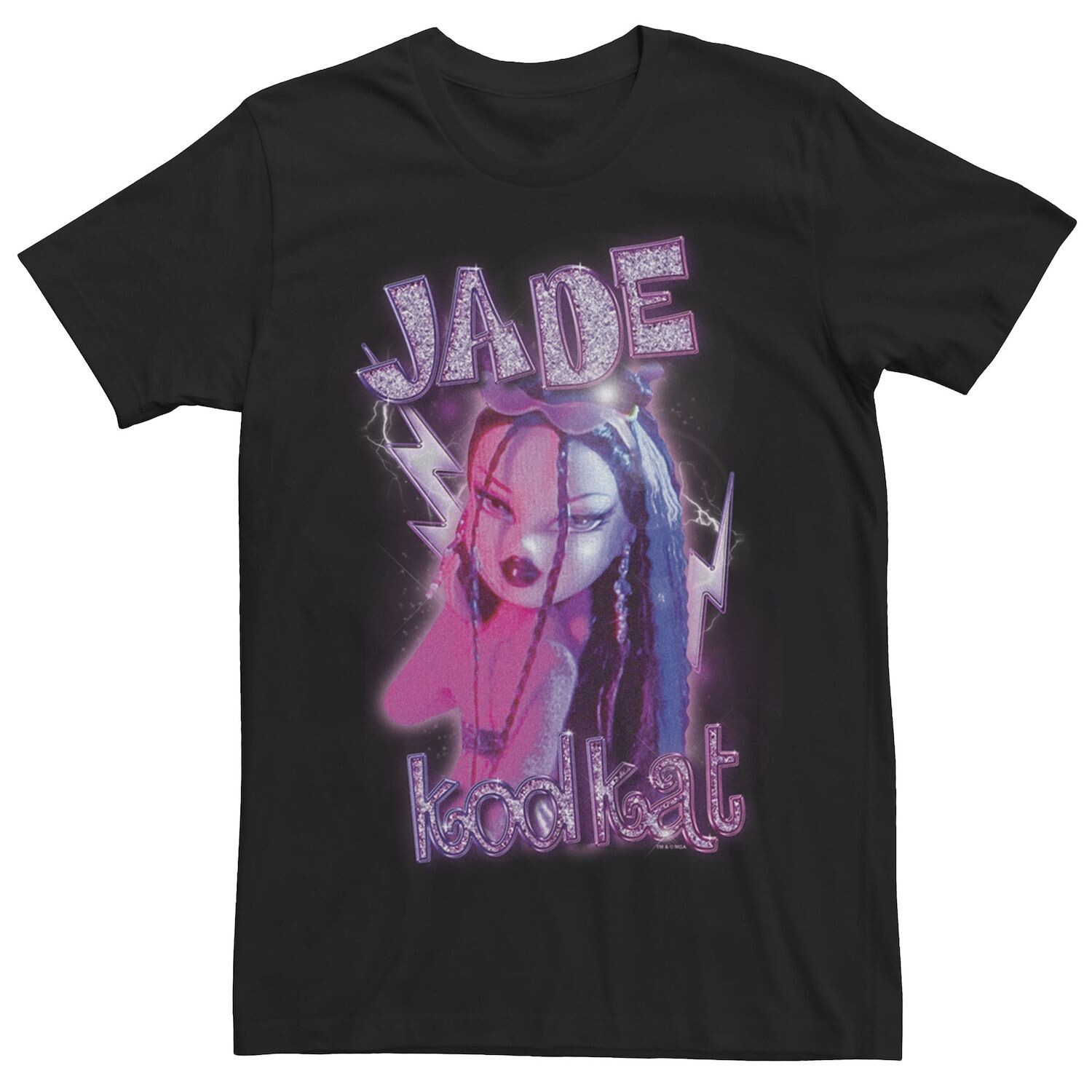 

Розовая футболка бойфренда с блестками и молниями для юниоров Bratz Jade Kool Kat Licensed Character