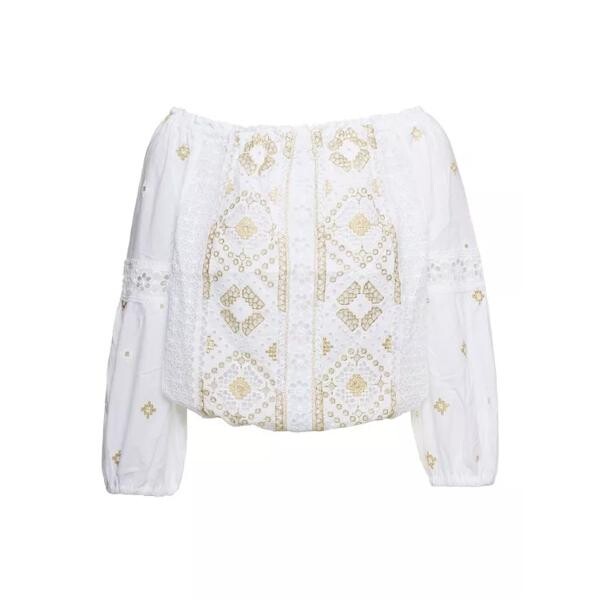 

Футболка off-shoulder embroidered blouse in cotton Temptation Positano, белый