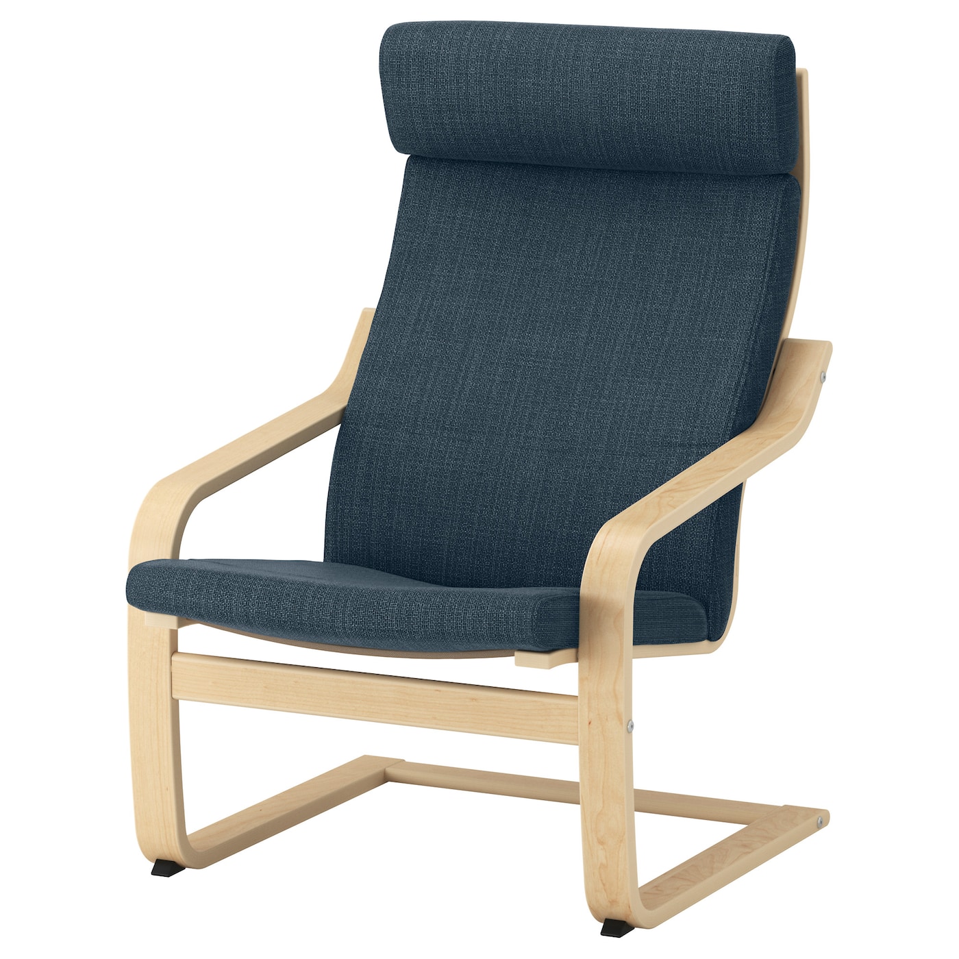 ПОЭНГ Кресло, березовый шпон/Хилларед темно-синий POÄNG IKEA кресло рон синий