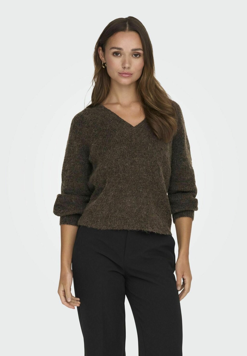 

Свитшот JDY ADA LIFE V NECK, цвет chocolate brown