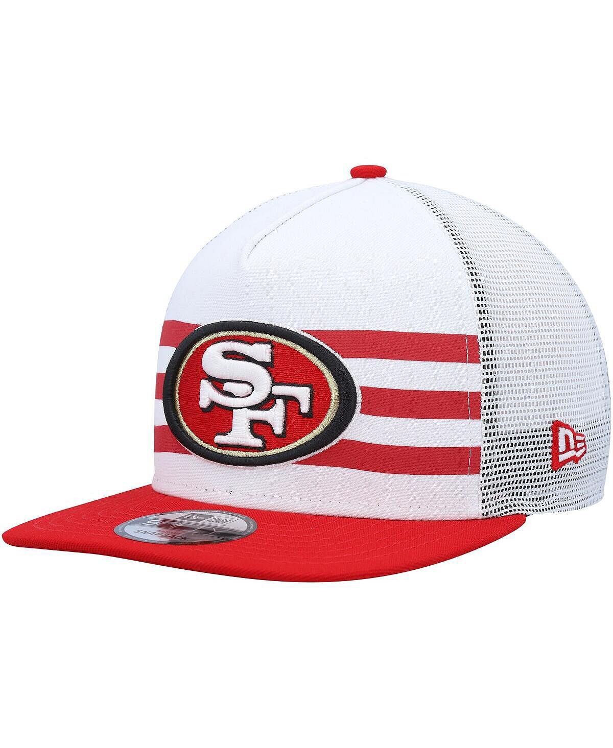 

Мужская белая, алая шляпа San Francisco 49Ers в полоску из джерси 9Fifty Snapback New Era