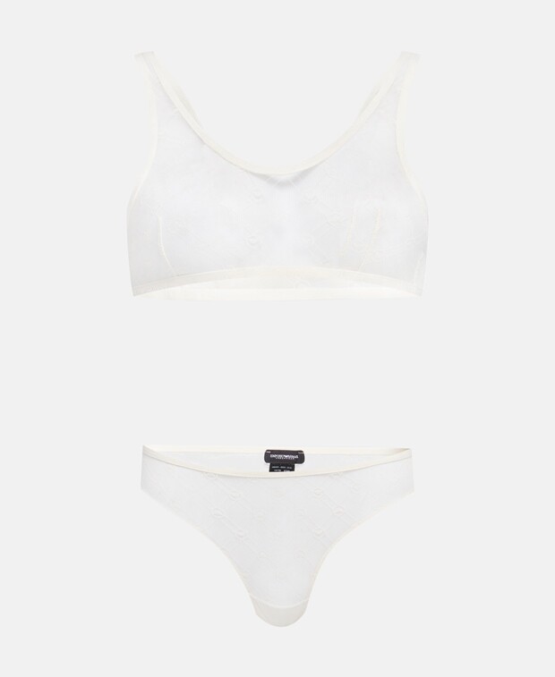 

Комплект из бюстгальтера и трусов Emporio Armani, экрю