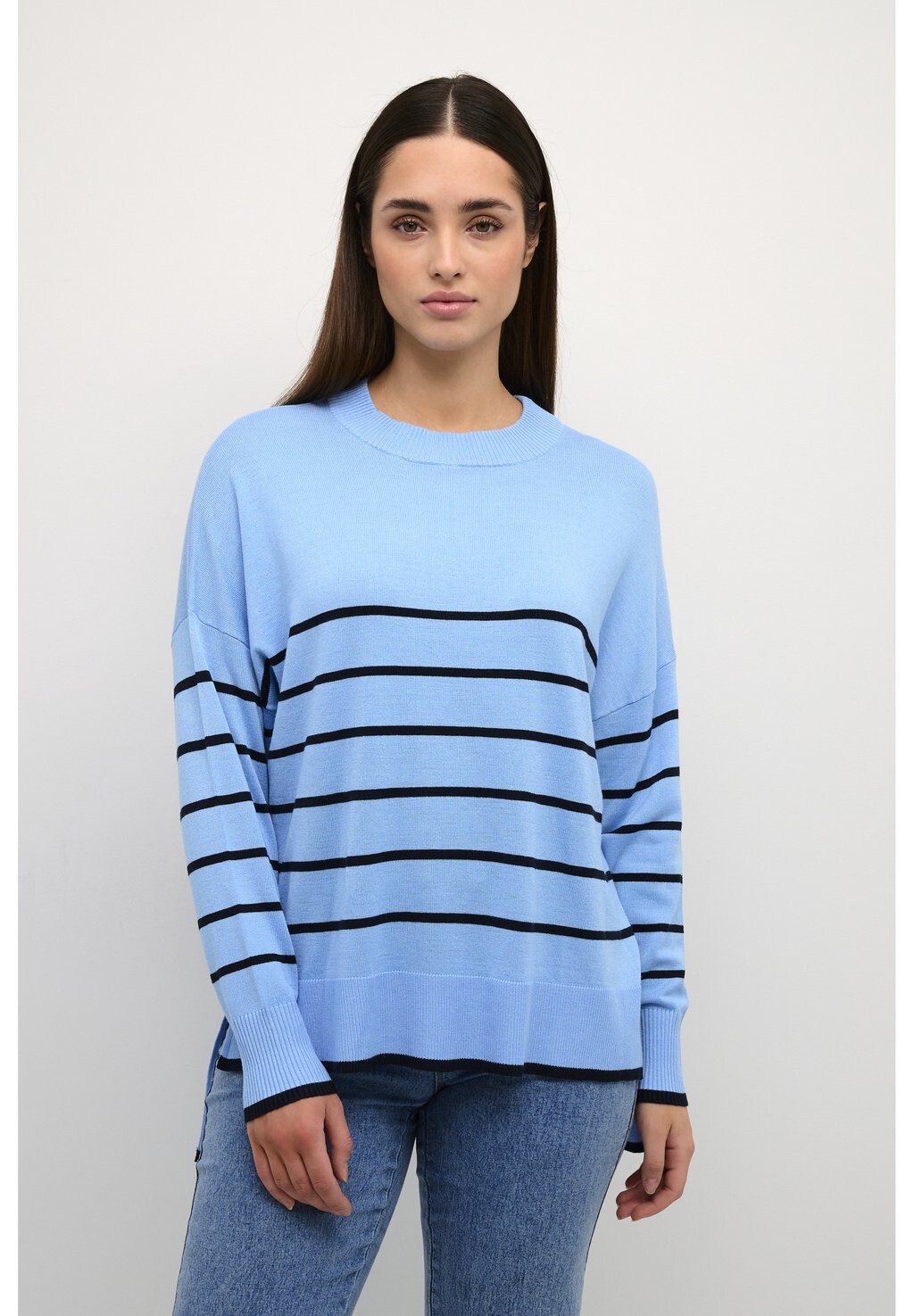 

Свитер Kaffe Bpaloma Stripe, колокольчик синий полуночная полоска