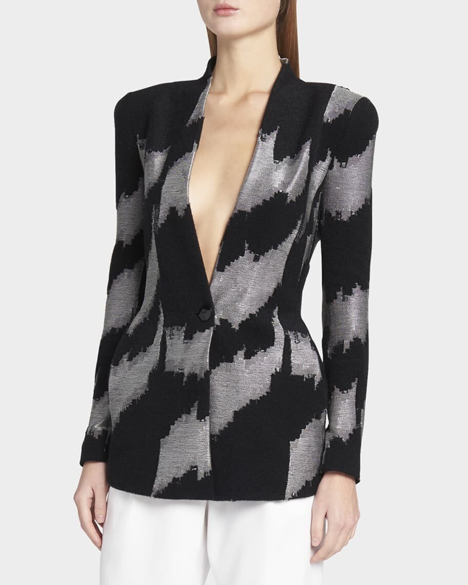 

Пиджак из джерси с жаккардовым узором Macro Chevron Giorgio Armani