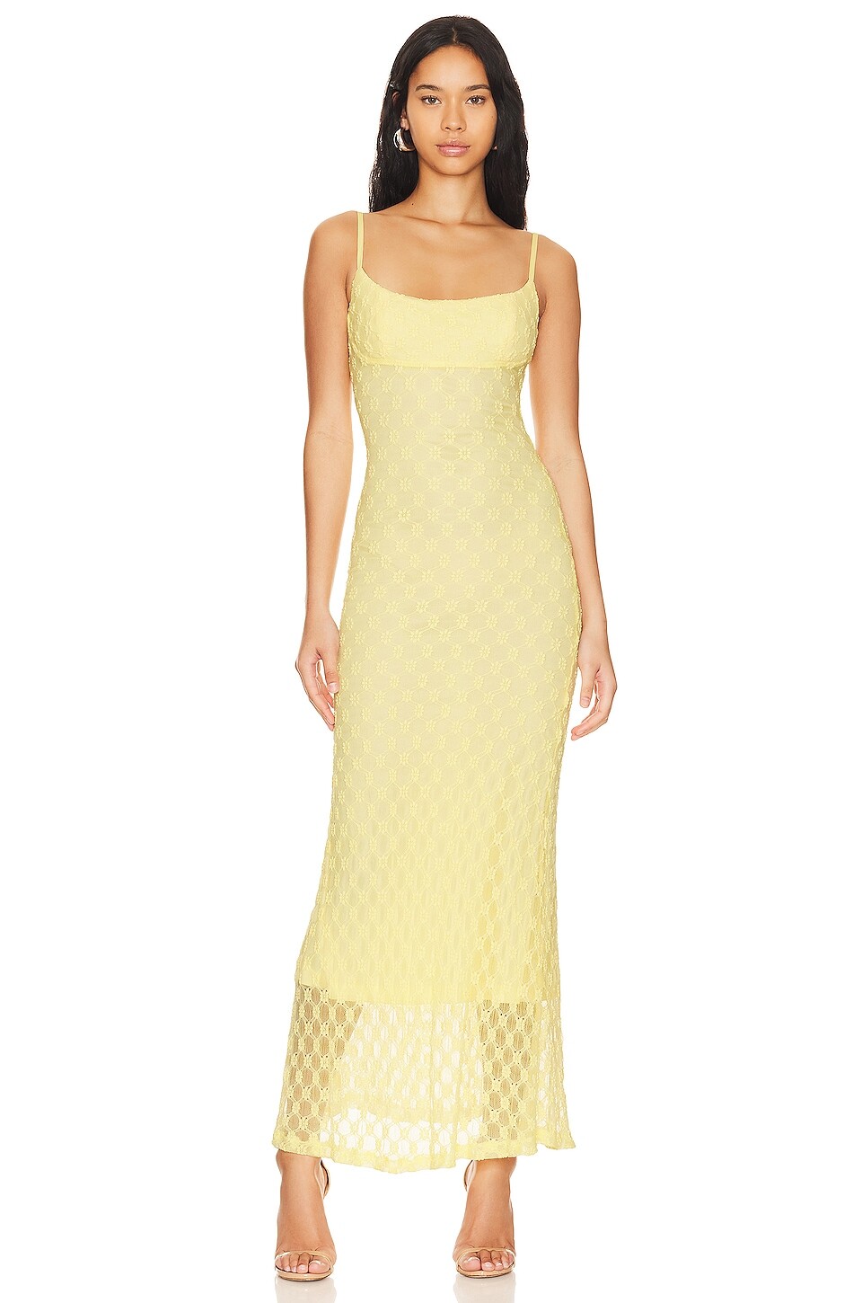 

Платье макси Bardot Adoni Mesh, цвет Canary Yellow