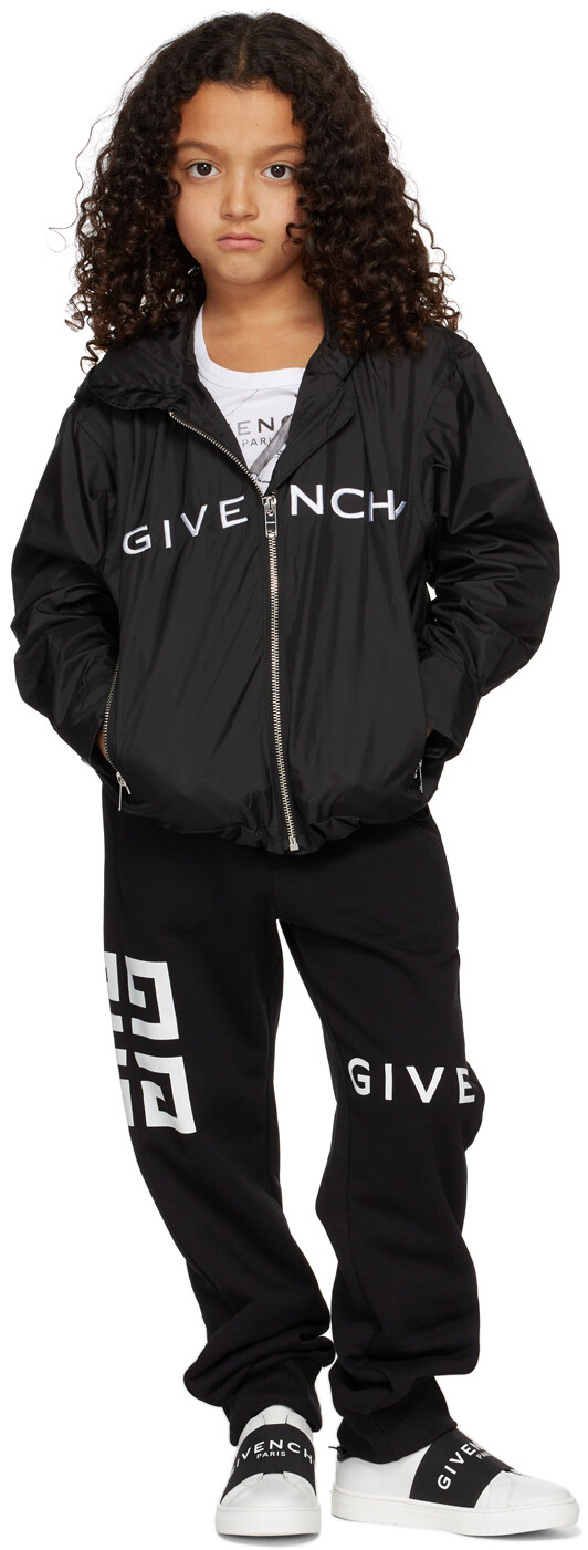 

Детская черная спортивная куртка с логотипом Черная Givenchy
