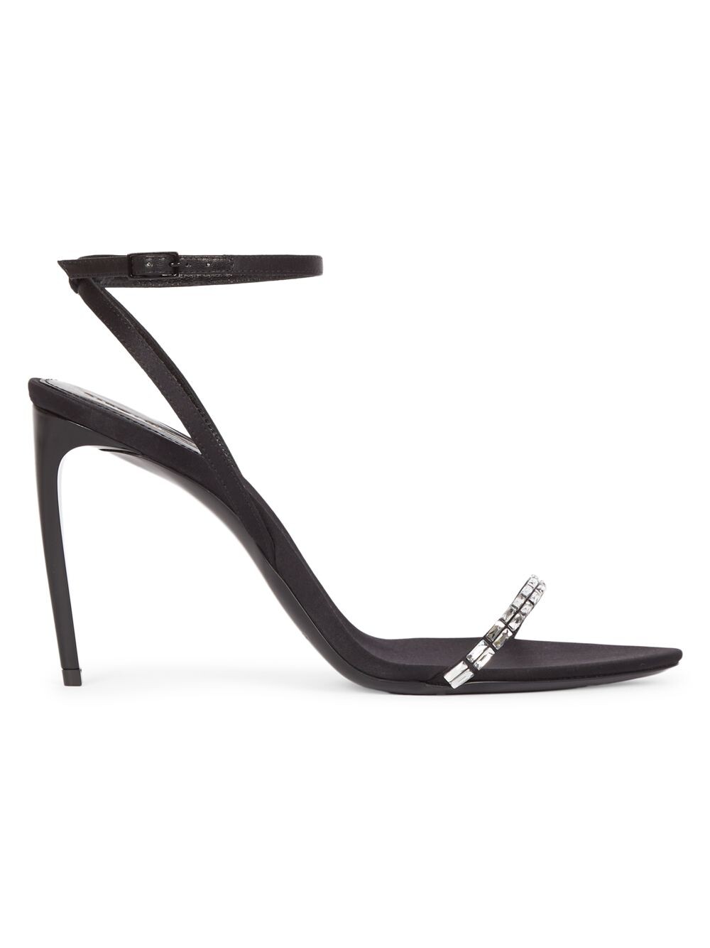 

Сандалии Gloria из креп-сатина со стразами Saint Laurent, неро