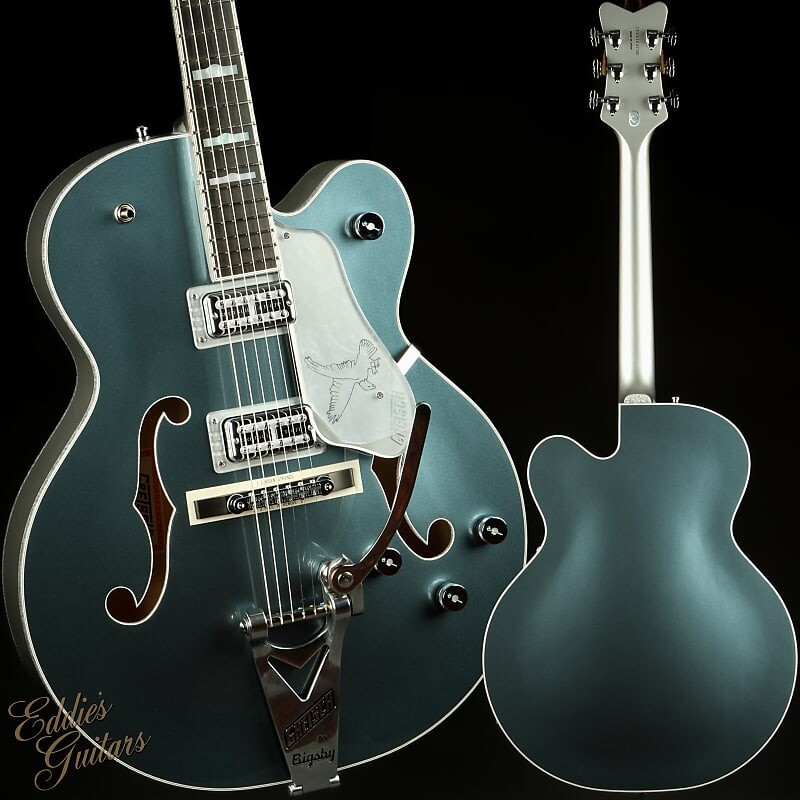 

Электрогитара Gretsch G6136T-140 LTD 140th Double Platinum Falcon with String-Thru Bigsby, Ebony Fingerboard, Two-Tone Stone Platinum/Pure Platinum