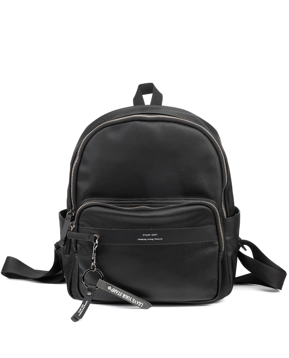 Женский рюкзак из экокожи черного цвета Stamp, черный женский рюкзак из экокожи черный черный женский рюкзак женский рюкзак экокожа
