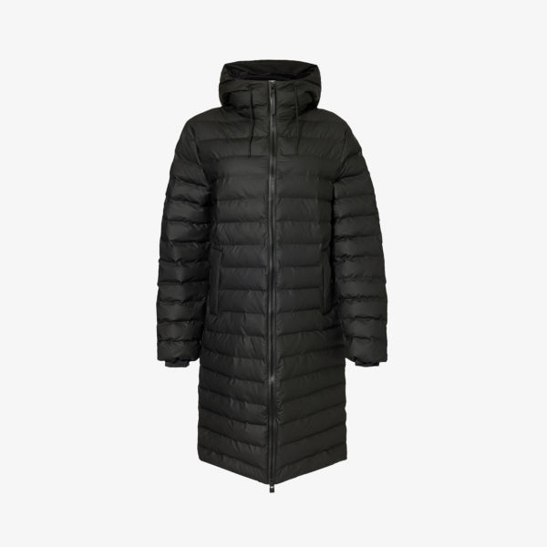 Стеганая куртка-ракушка с воротником-воронкой Rains, черный укороченная куртка ракушка с воротником воронкой alexander wang цвет microchip