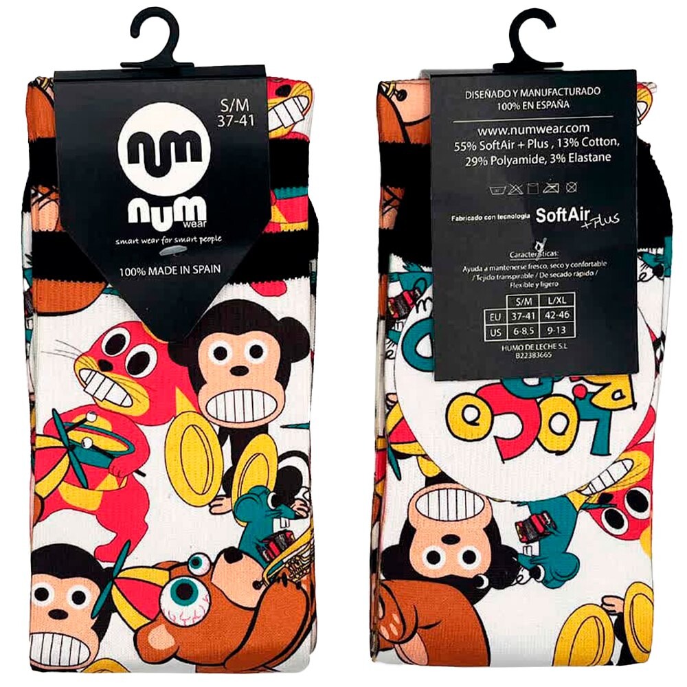 

Носки Num Wear Loco monky loco big band Half long, разноцветный