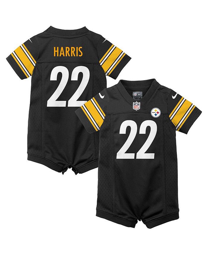Черный трикотажный комбинезон Najee Harris Game для новорожденныхPittsburgh Steelers Game Nike, черный
