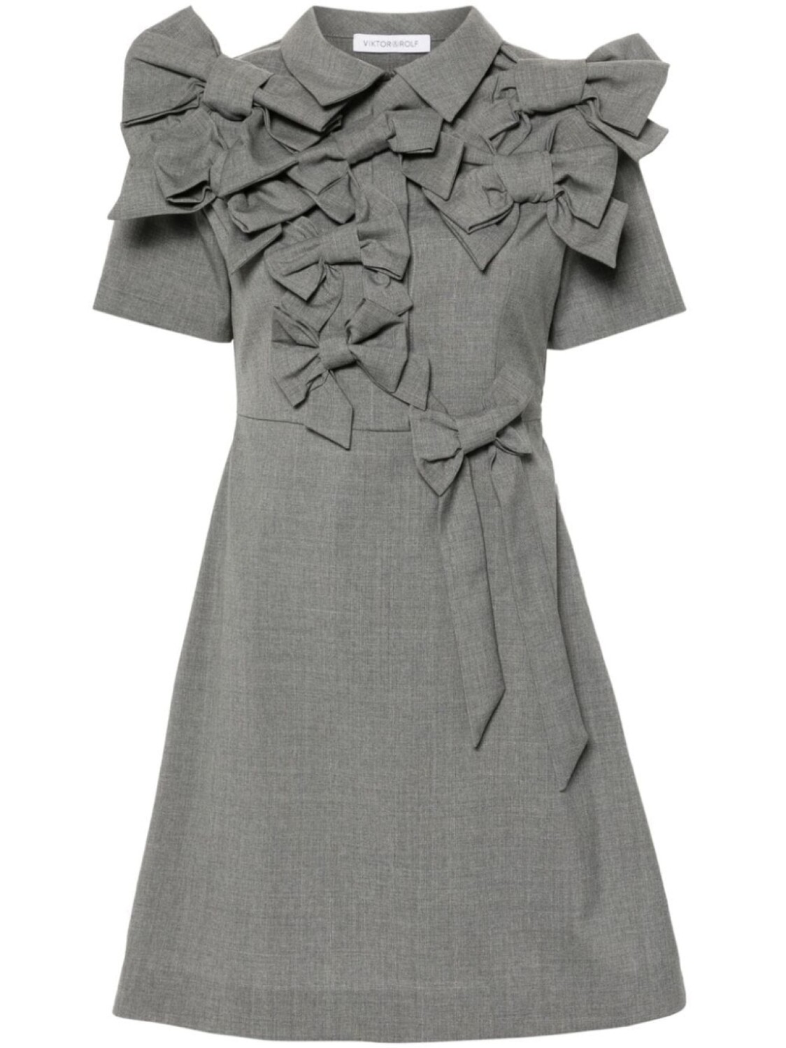 

Viktor & Rolf шерстяное платье с бантом, серый