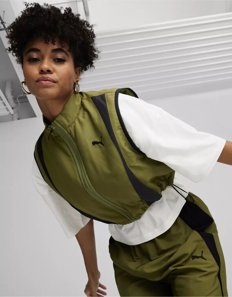 

Тканый жилет оливкового цвета Puma Dare