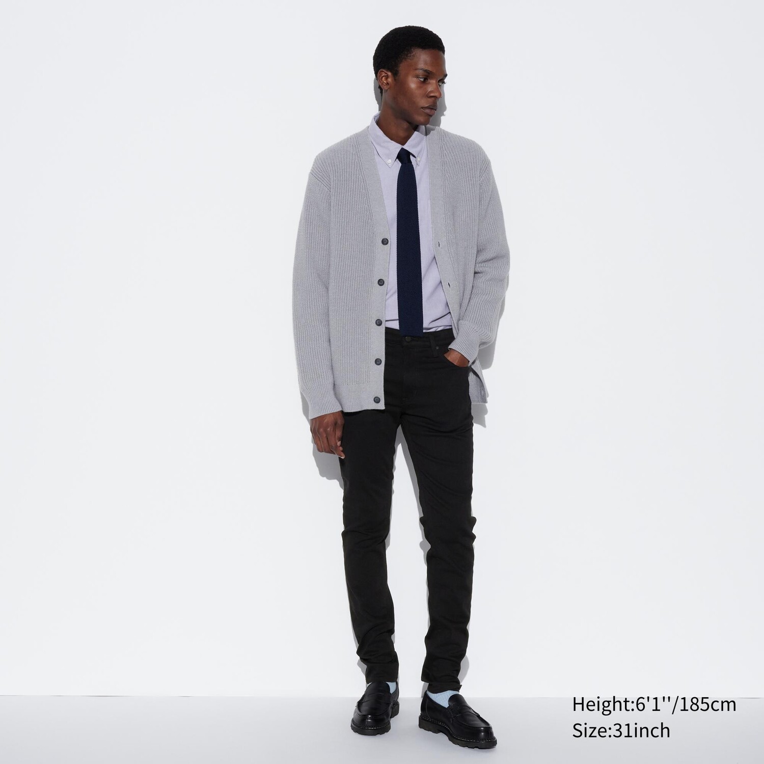 Джинсы Uniqlo мужские ультра-стрейч skinny fit, черный джинсы uniqlo мужские skinny fit синий