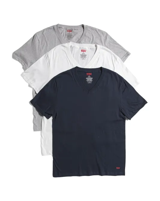 

3 пары футболок с V-образным вырезом Levis, цвет Multi