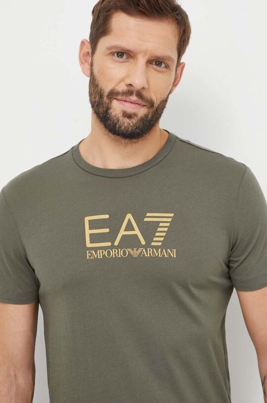 

Хлопковая футболка EA7 Emporio Armani, зеленый