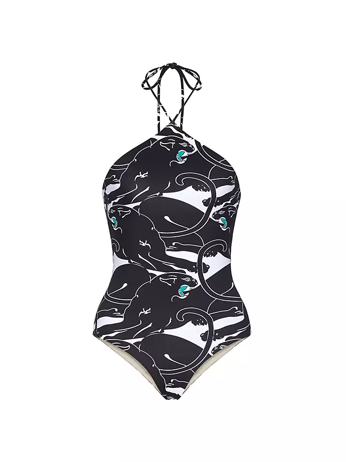 

Купальник Panther из лайкры Valentino Garavani, черный