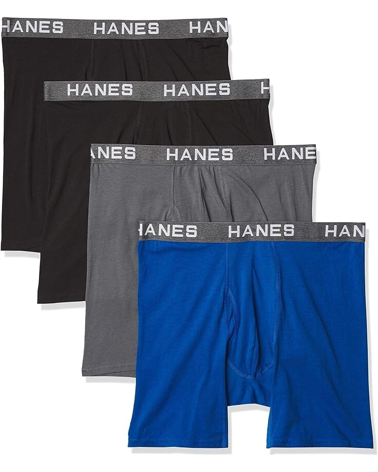 

Боксеры Hanes Comfort Flex Fit Ultra Soft Cotton Modal Blend, цвет Black/Gray