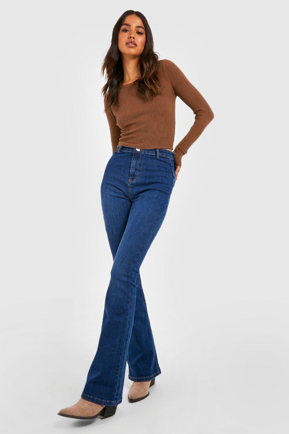 

Джинсы с высокой посадкой Boohoo, индиго