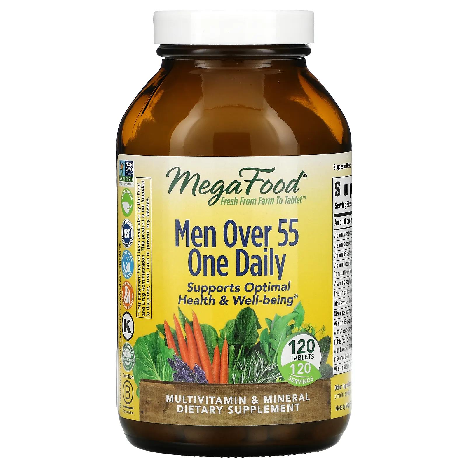 MegaFood мультивитамины для мужчин старше 55 лет для приема один раз в день 120 таблеток megafood комплекс витаминов и микроэлементов для женщин старше 55 лет для приема один раз в день 120 таблеток