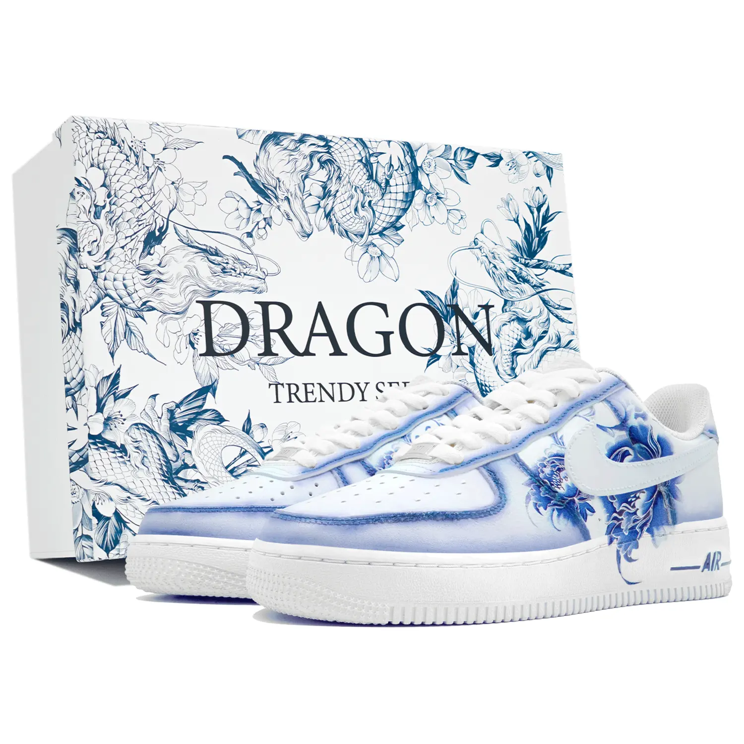 

Кроссовки Nike Air Force 1 Skateboarding Shoes Unisex Low-top Blue, белый