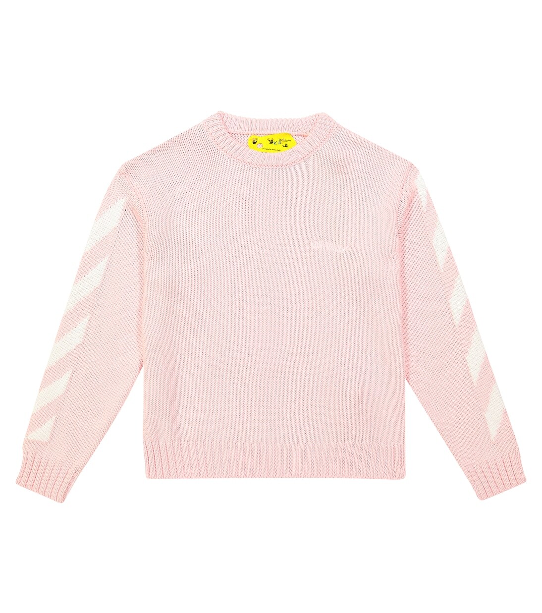 

Хлопковый свитер со стрелками Off-White Kids, розовый