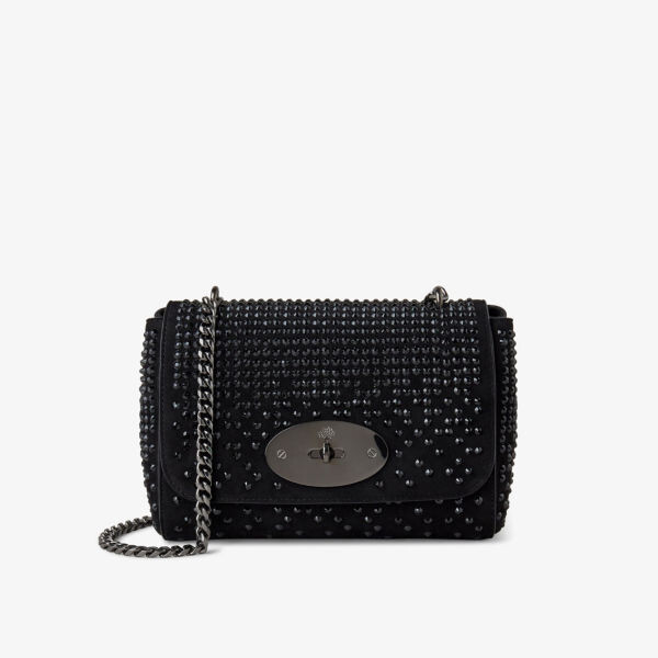 

Замшевая сумка на плечо Lily, украшенная кристаллами Mulberry, черный