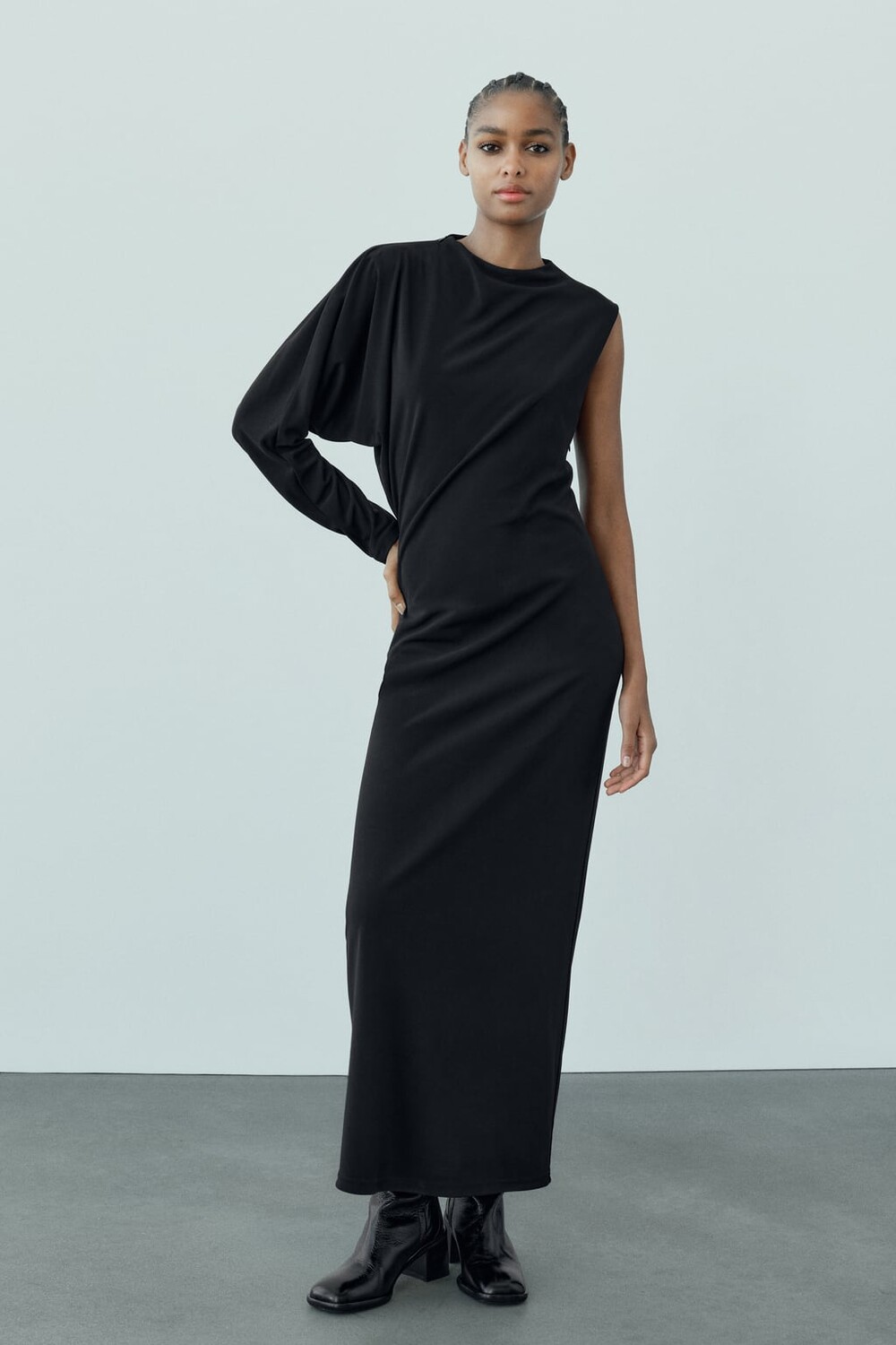 

Асимметричное платье ZARA, черный