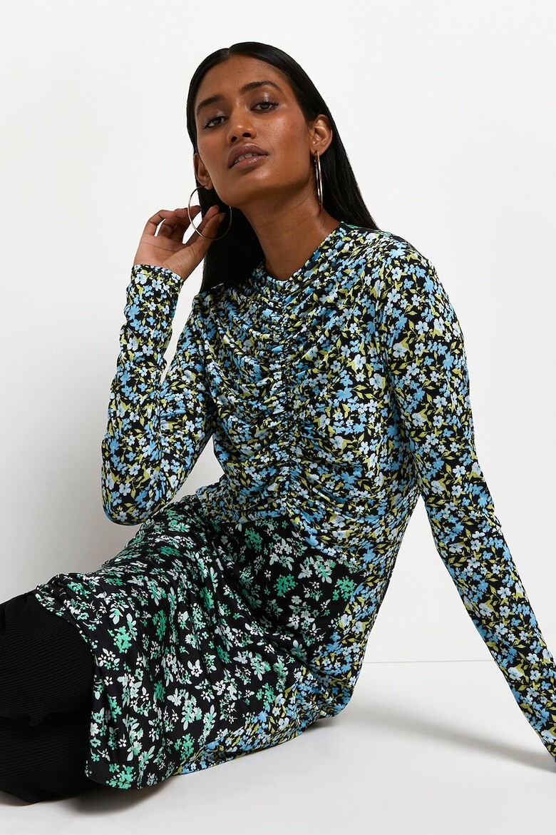 

Цветочное платье с рюшами River Island, зеленый