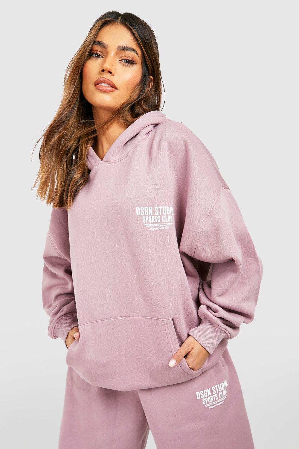 

Худи оверсайз с лозницой sports club Boohoo, сиреневый, Фиолетовый
