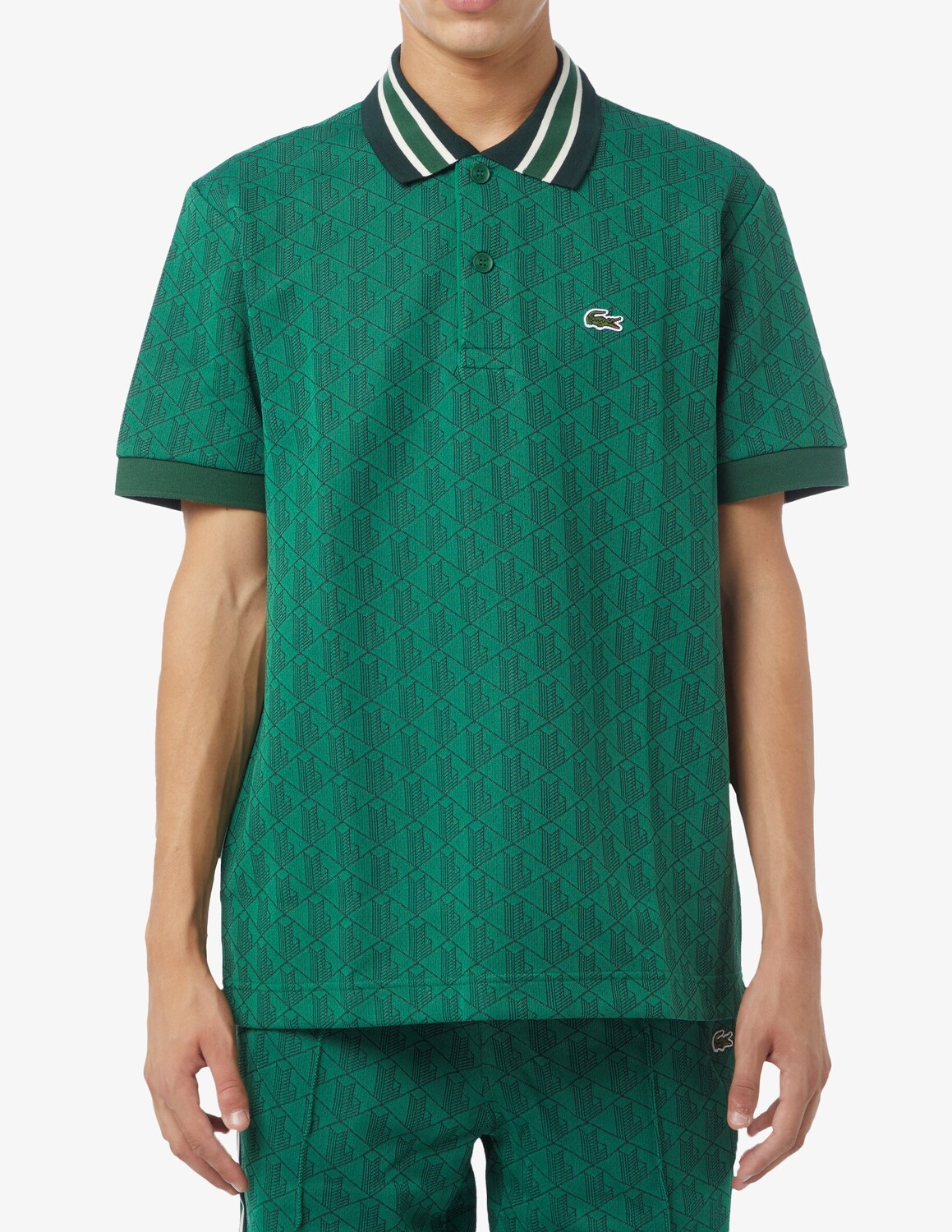 

Жаккардовая футболка-поло с монограммой Lacoste, зеленый