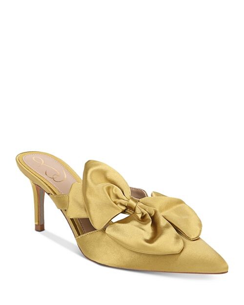 

Женские туфли-лодочки без шнуровки с острым носком и бантом для веранды Sam Edelman, цвет Yellow