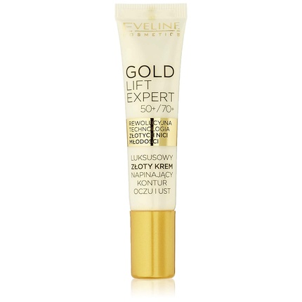 Gold Lift Expert Крем для глаз и губ 15 мл, Eveline Cosmetics eveline cosmetics золотой крем против морщин для контура глаз gold lift expert 15 мл 2 штуки